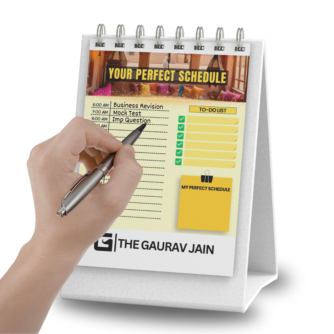 Commerce Desk Calendar and Highlighter Pen | Study Planner + Exam Strategy Calendar | By THE GAURAV JAIN