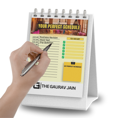 Commerce Desk Calendar and Highlighter Pen | Study Planner + Exam Strategy Calendar | By THE GAURAV JAIN
