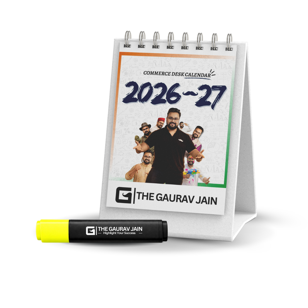 Commerce Desk Calendar and Highlighter Pen | Study Planner + Exam Strategy Calendar | By THE GAURAV JAIN