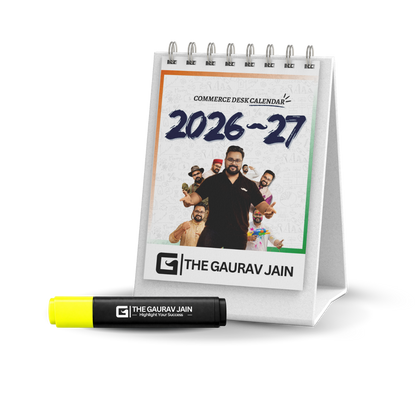 Commerce Desk Calendar and Highlighter Pen | Study Planner + Exam Strategy Calendar | By THE GAURAV JAIN