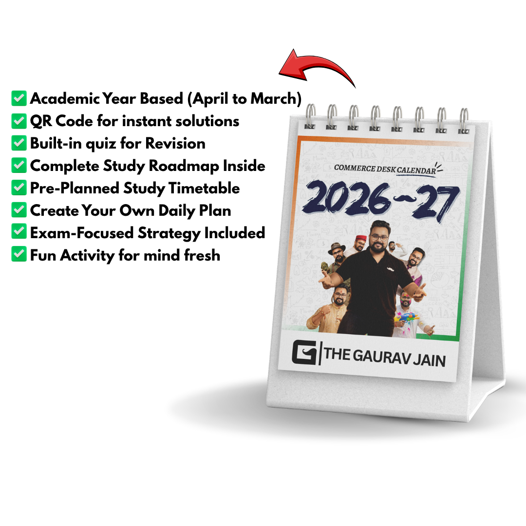 Commerce Desk Calendar and Highlighter Pen | Study Planner + Exam Strategy Calendar | By THE GAURAV JAIN