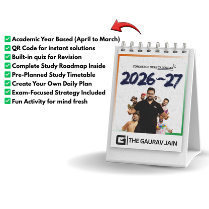 Commerce Desk Calendar and Highlighter Pen | Study Planner + Exam Strategy Calendar | By THE GAURAV JAIN